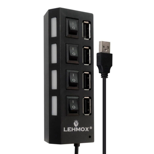 Hub Usb Extensor 4 Portas 2.0 com Interruptor Lehmox - LEY-21 SEM EMBALAGEM 