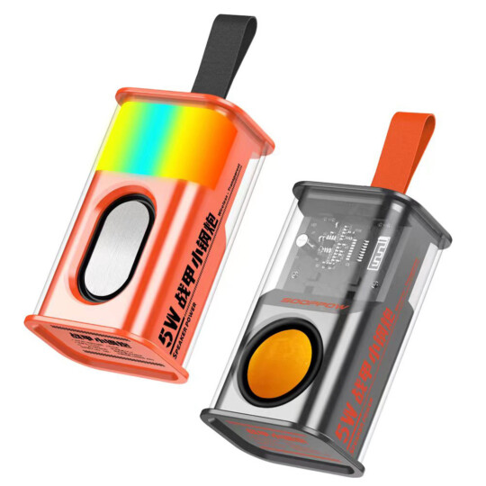 Caixa de Som Bluetooth Portátil Transparente com Led KAPBOM - KA-8880
