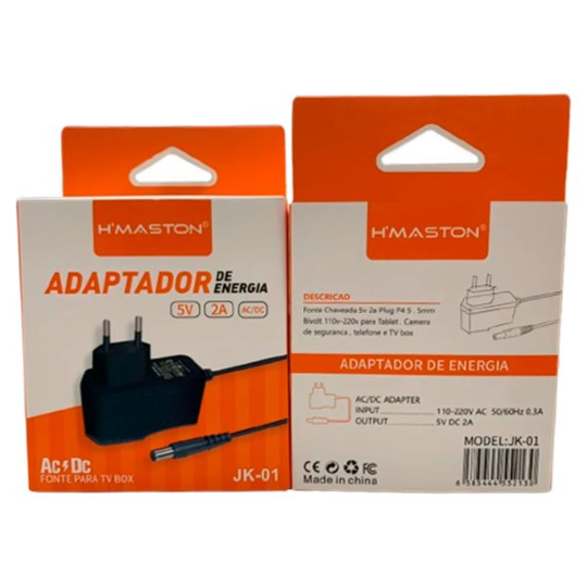 Adaptador Fonte de Energia 5V 2A para Tv Box H'Maston - JK-01