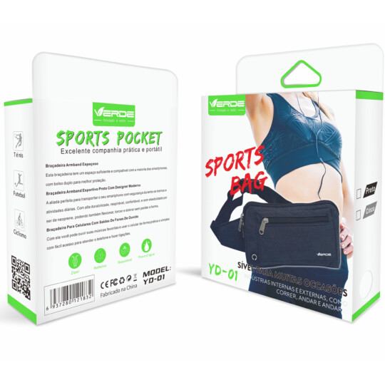 Pochete Porta Celular Saída Fone de Ouvido Sport Bag Verde - YD-01