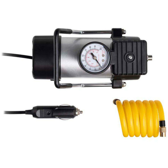 Compressor de Ar Automotivo Multilaser 12V Cilindro Metálico 25L/min 150 PSI com Bicos e Lanterna Integrada - AU616