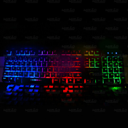 Teclado Usb Gamer Semi Mecânico Iluminado Exbom - BK-152C