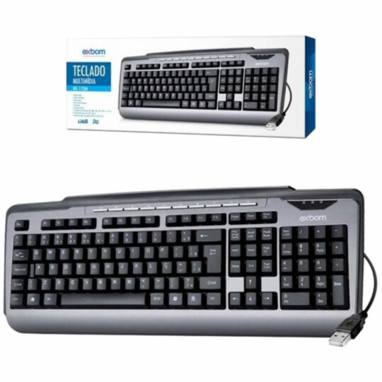 Teclado Ultra Multimidia ABNT2 Padrão Brasileiro Exbom - BK-170M