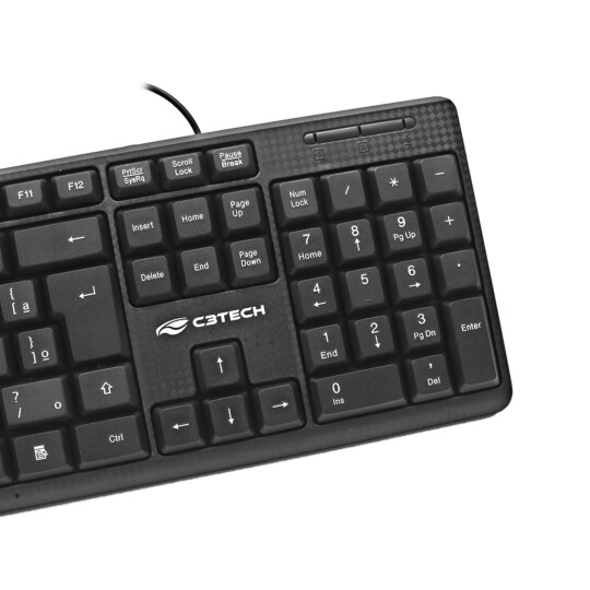 Teclado USB Padrão ABNT2 Preto C3TECH - KB-14BK