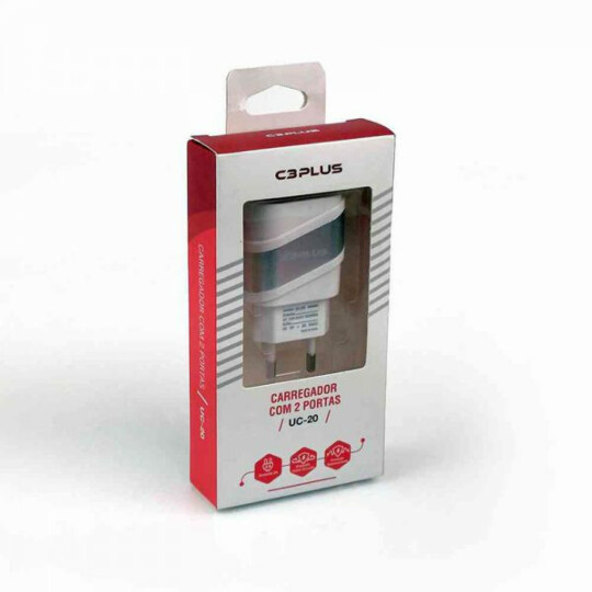 Carregador de celular Universal 2A USB C3-Tech - UC-20SWH