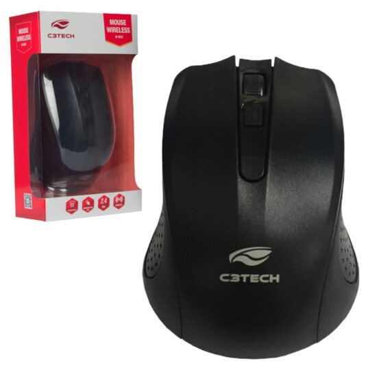 Mouse Sem Fio RC Nano Preto C3Tech - M-W20BK