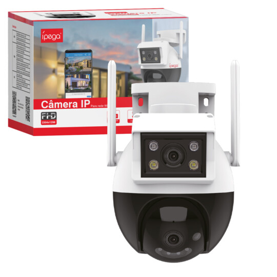 Câmera de Segurança Wifi Externa 3MP com Lente Dupla ÍPEGA - KP-CA199