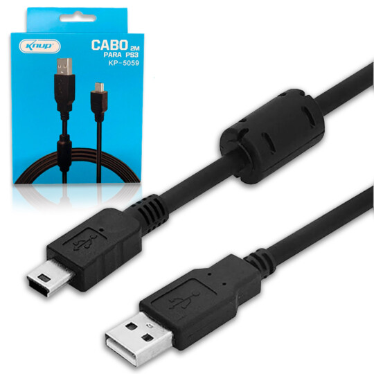 Cabo Carregador Controle PS3 V3 x Usb KNUP - KP-5059