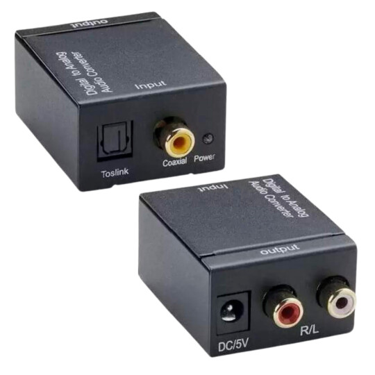 Conversor de Áudio Digital para Analógico Ótica e Coaxial para RCA KNUP - KP-3463
