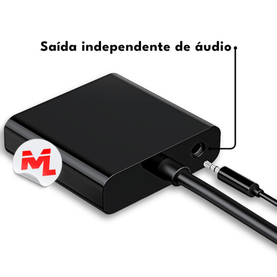 Cabo Conversor HDMI para VGA com Áudio P2 Knup - KP-3468