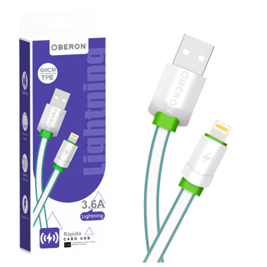 Cabo Iphone Lightning x USB 4.8A 1 Metro OBERON - OR-CO13/L1