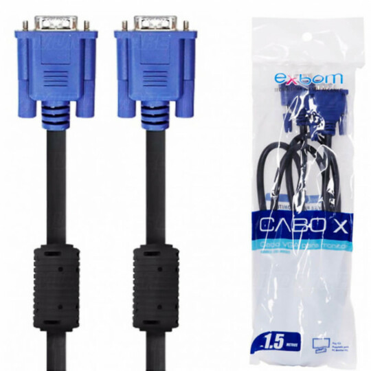 Cabo Vga 1.5 Metros para Monitor EXBOM - CBX-MVGA15