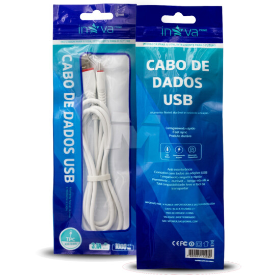 Cabo Type-C 3.4A com 1 Metro INOVA - KV-095