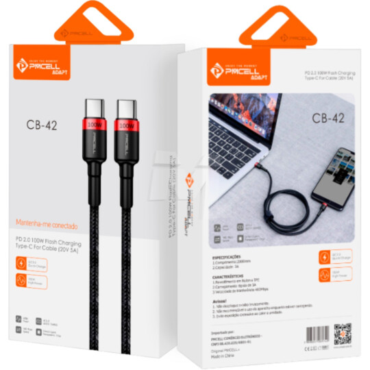 Cabo PD Type C x Type C Turbo QC 3.0 100W PMCELL - CB-42
