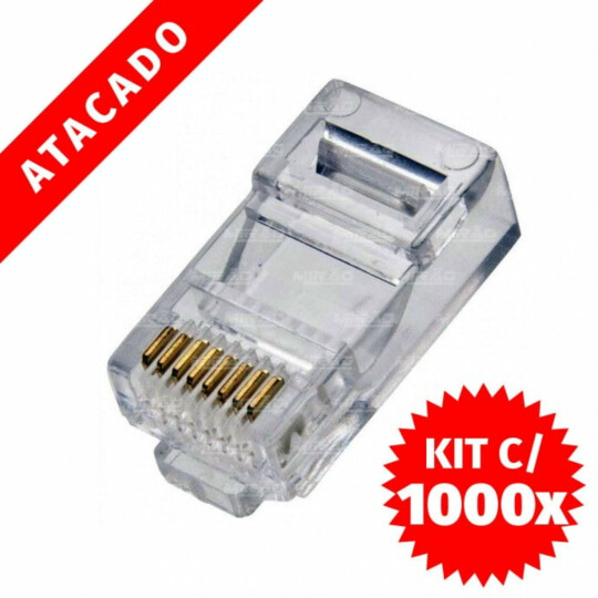 1000 Unidades Conector RJ45 CAT6 Alta Qualidade DEX - RJ456M