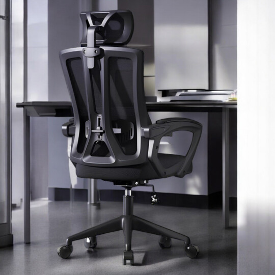 Cadeira Escritorio Ergonomica Giratória e com Altura Ajustavel MetalRed M858 - PRETO