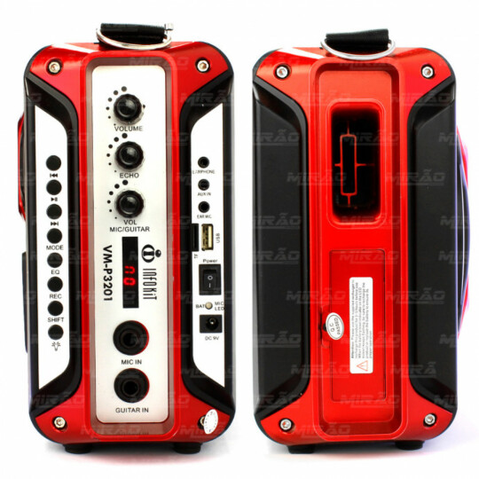 Caixa de Som Bluetooth Multimídia FM USB SD até 30W com Pisca LED Infokit - VM-P3201