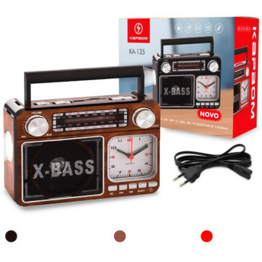 Caixa de Som Bluetooth Rádio Retrô FM/AM/USB - KA-135