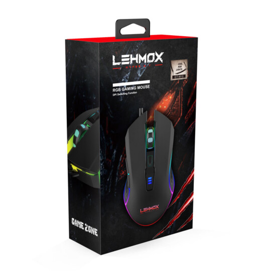 Mouse Gamer 3200 DPI Led RGB Hyper Lehmox - GT-M10