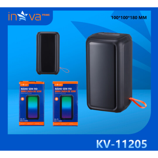 Caixa de Som Bluetooth Portátil com Led INOVA - KV-11205