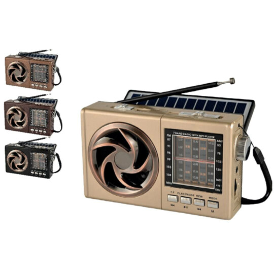 Caixa de Som Bluetooth com Carregamento Solar Rádio FM/AM e Lanterna GRASEP D-FS1609