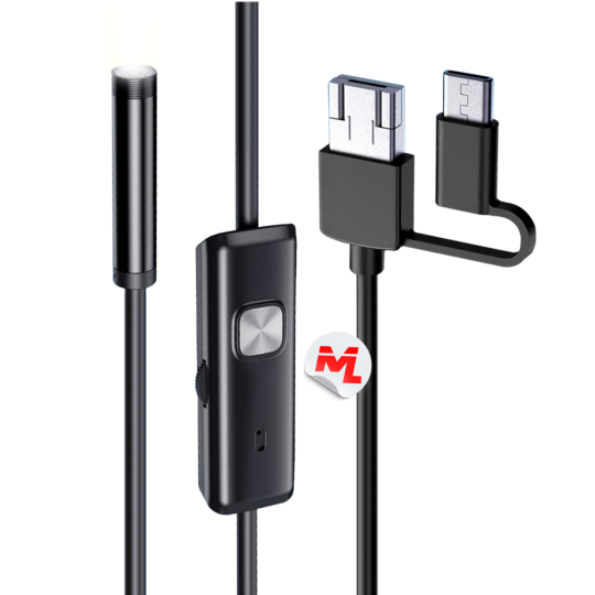 Camera Endoscopica para Celular e PC 7mm com cabo 5 Metros OBERON - OR-MI800/5M
