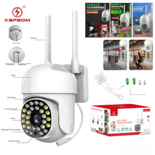 Camera de Segurança IP Wifi com Acesso Remoto KAPBOM - KA-S077