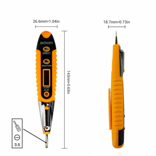 Caneta Detector De Tensão Digital Com Sensibilidade Ajustável Exbom - CNTT-D10
