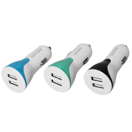 Carregador Automotivo Veicular 2 Entradas USB 5V/2100MA 12V/24V EXBOM - CA2U-B12-02873