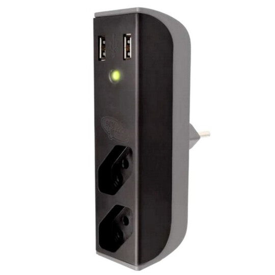 Filtro de Linha com Carregador USB C3TECH USB 2,1A + Filtro Bem Ligado Preto - FL-USB21GBK