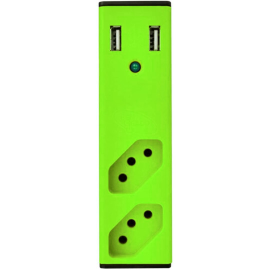 Filtro de Linha com Carregador USB Bem Ligado - Verde