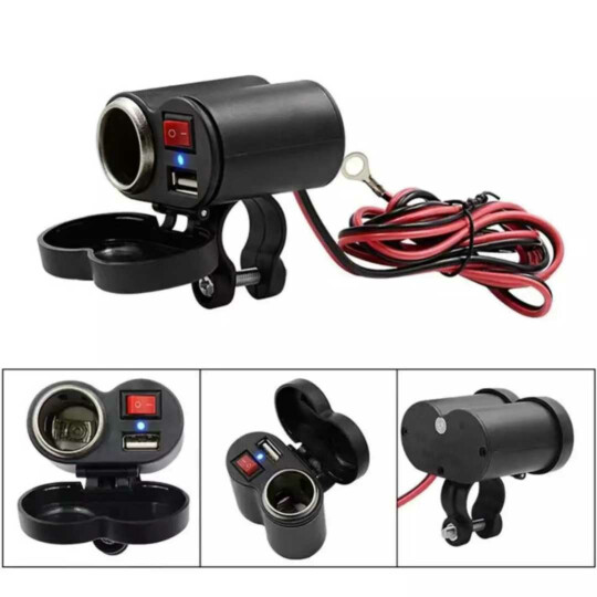 Carregador para Moto 12V Universal com Porta Usb KNUP - KP-572