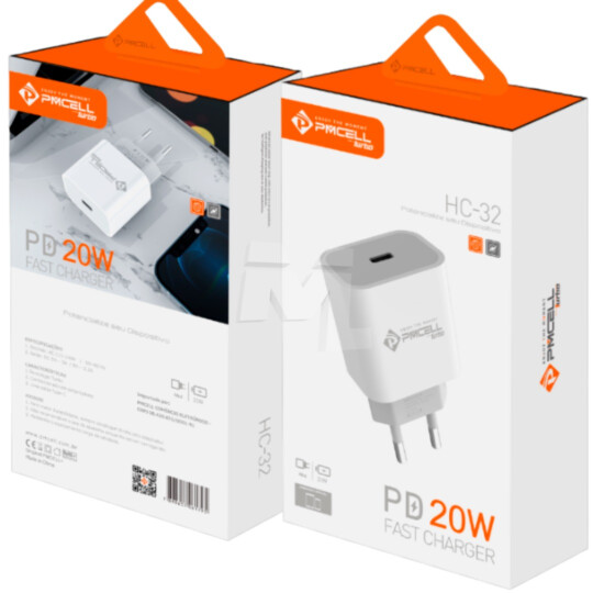 Carregador de Celular Turbo PD 20W com Porta Tipo-C PMCELL - HC-32