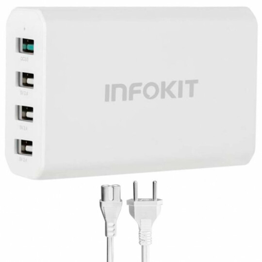 Carregador Turbo USB 40w QC2.0 - Infokit - IF4U-SQ340