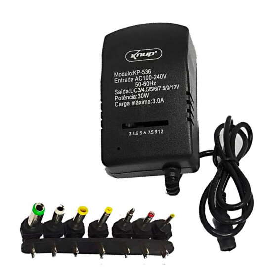 Fonte de Alimentação Universal 30W 7 Plugs GRASEP - D-536