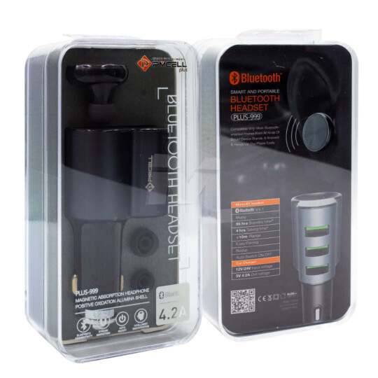 Carregador Veicular 3 Saidas Usb 4.2A com Fone Bluetooth PMCELL - CV-51