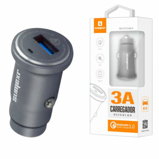 Carregador Veicular Turbo 3.0A Sumexr - SX-C11-MAX