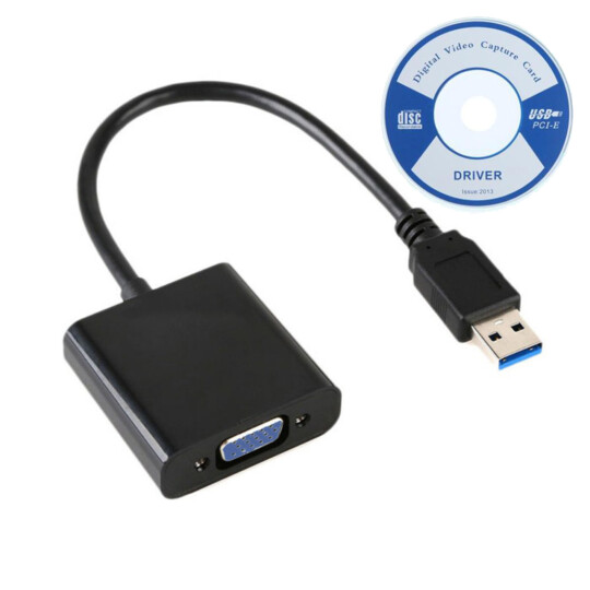 Cabo Adaptador Conversor Usb 3.0 para VGA Fêmea Dex - AD-902E