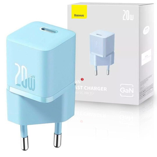 Carregador Baseus Gan5 Mini 1c 20w Azul - CCGN050103