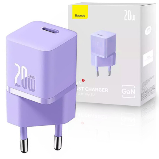 Carregador Baseus Gan5 Mini 1c 20w Roxo - CCGN050105