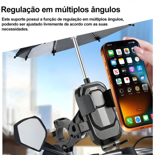 Suporte Guarda Chuva Celular P/ Moto Bike Veicular Universal