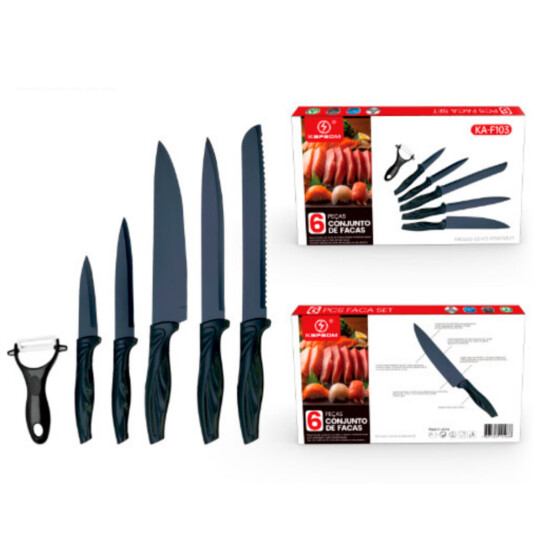 Conjunto de Facas de Cozinha 6 Peças KAPBOM - KA-F103
