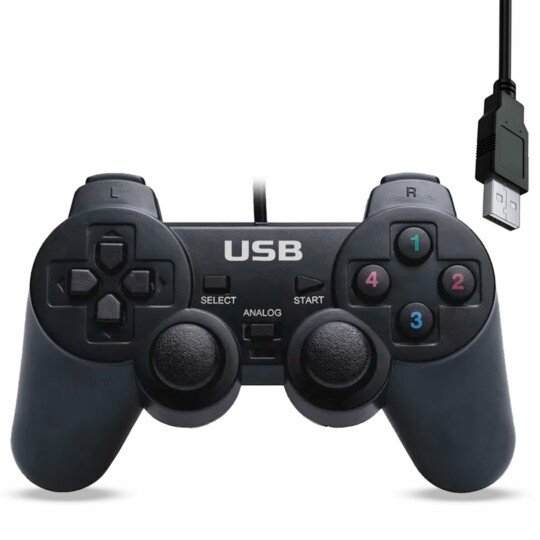 Controle para PC com Fio USB Dualshock Joystick YT-PC