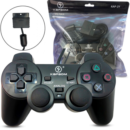 Controle Ps2 com Fio Dualshok Analogico KAPBOM - KAP-2Y