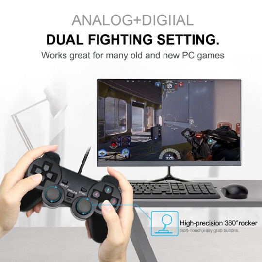 Controle Joystick Usb para PC com Fio - RG-768 