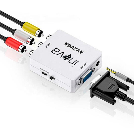 Conversor de Video e Áudio AV RCA para VGA INOVA - ZJT-50006