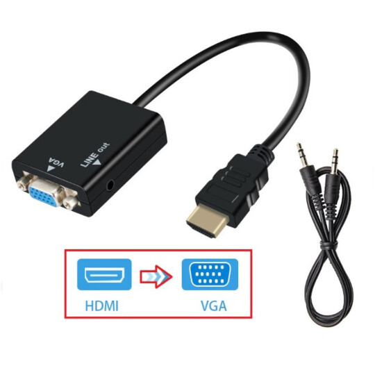 Conversor HDMI p/ VGA com Cabo de Áudio P2 - EXBOM CC-HVA60