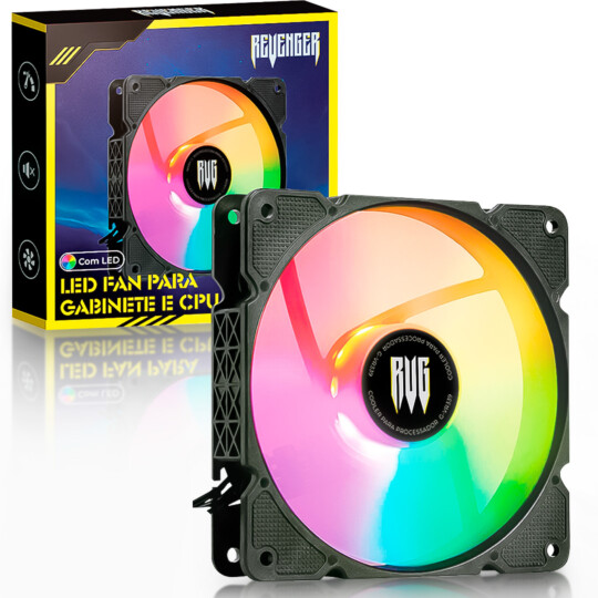 Cooler FAN 120mm com Led RGB para Computador Revenger - G-VR339