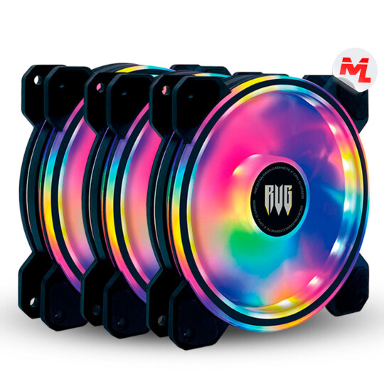 Cooler Fan ARGB 120mm Kit com 3 unidades e Controladora REVENGER - G-VR333K
