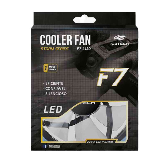 Cooler FAN C3Tech Storm 12CM 30 LED Azul - F7-L130BL